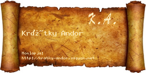 Krátky Andor névjegykártya